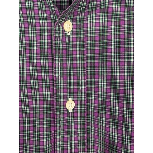Ralph Lauren Men’s Button Down Shirt XL Purple Green Check Plaid Cotton Preppy - Picture 7 of 8